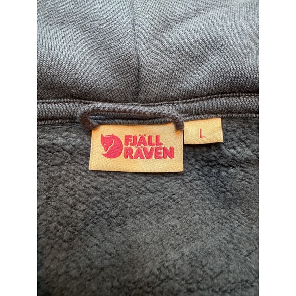 Fjallraven Men's Brown Fleece Hooded Full Zip Hoodie Green Jacket Logo Sz L Rare - Picture 5 of 5